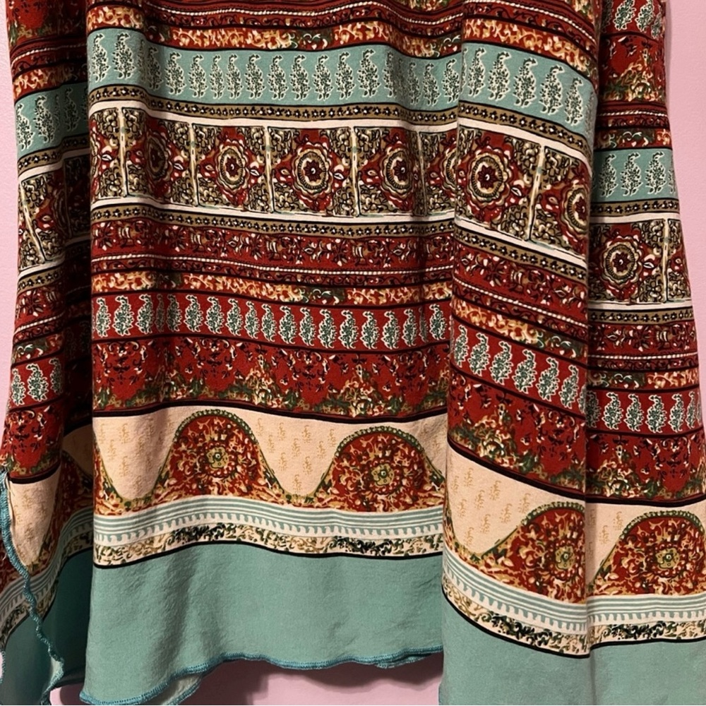 Artesia Bohemian Southwest Print Short Sleeve Midi Dress Size L - Picture 9 of 9